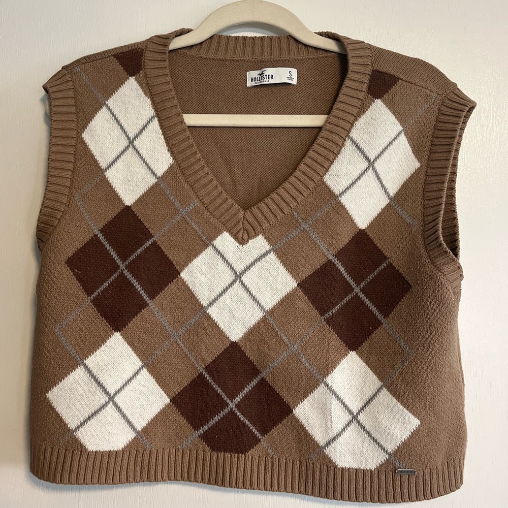 Hollister plaid sweater vest